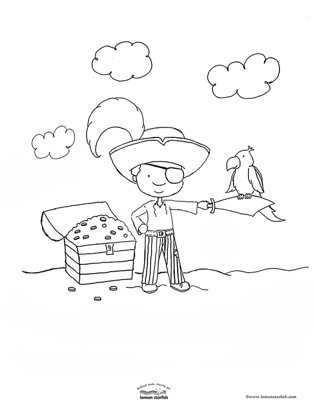 Ahoy, Matey! Pirate Coloring Page