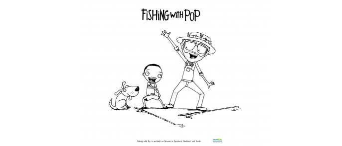 Fishing With Pop- Coloring Page- 8.5″ x 11″