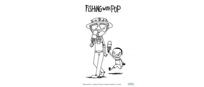 Fishing With Pop- Coloring Page- 8.5″ x 11″